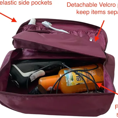5 x Toiletry Bag Lightweight Washable for Men and Women (Pink) L4a