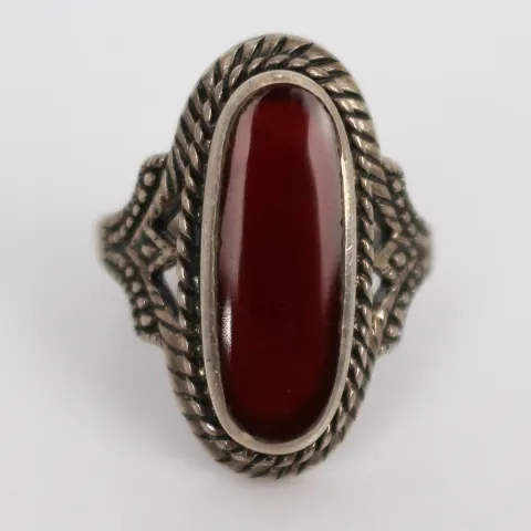 Carnelian Set Silver Ring
