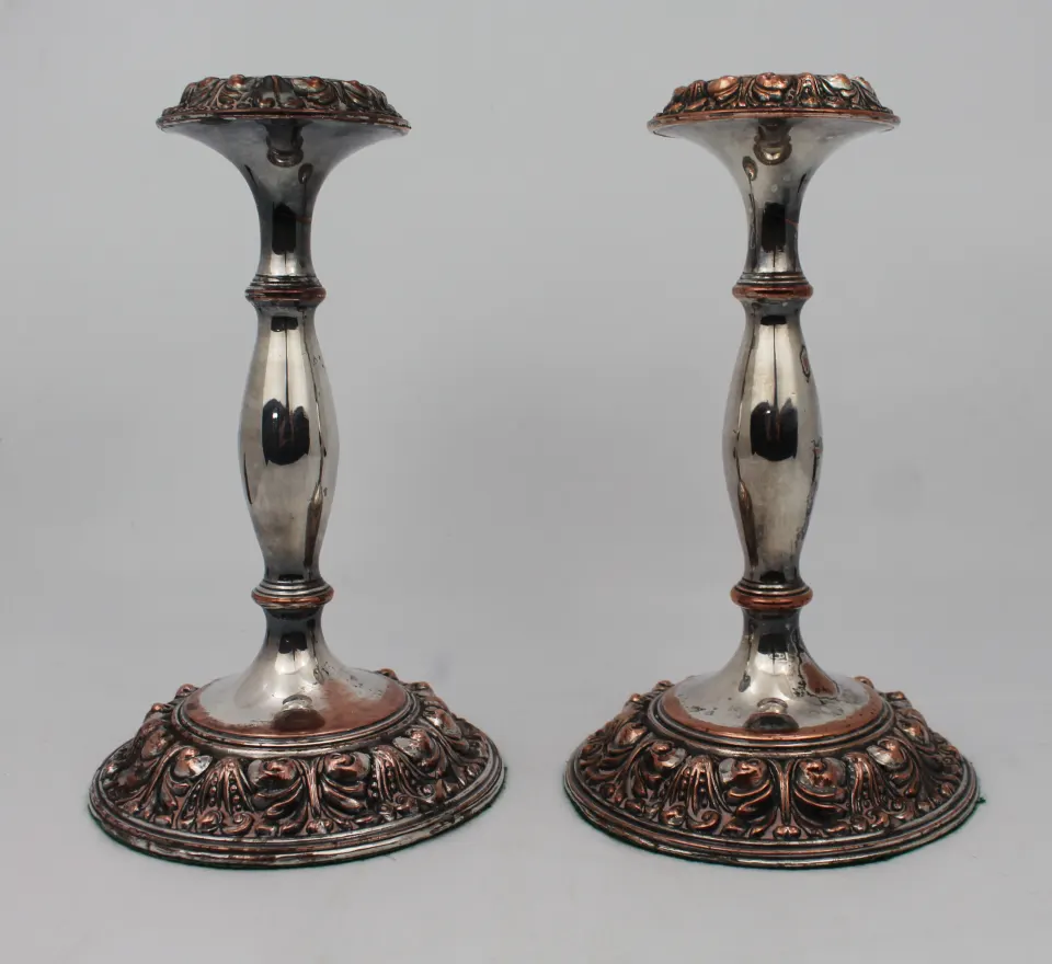 Pair of Antique Sheffield Plate Candlesticks