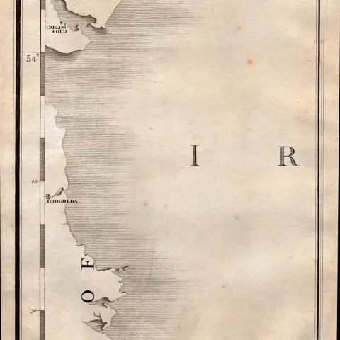 Ireland Newry, Carlingford Drogheda John Cary’s Antique George III 1794 Map.