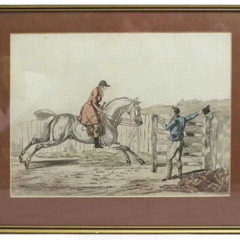 Pair of Antique Hunting Prints