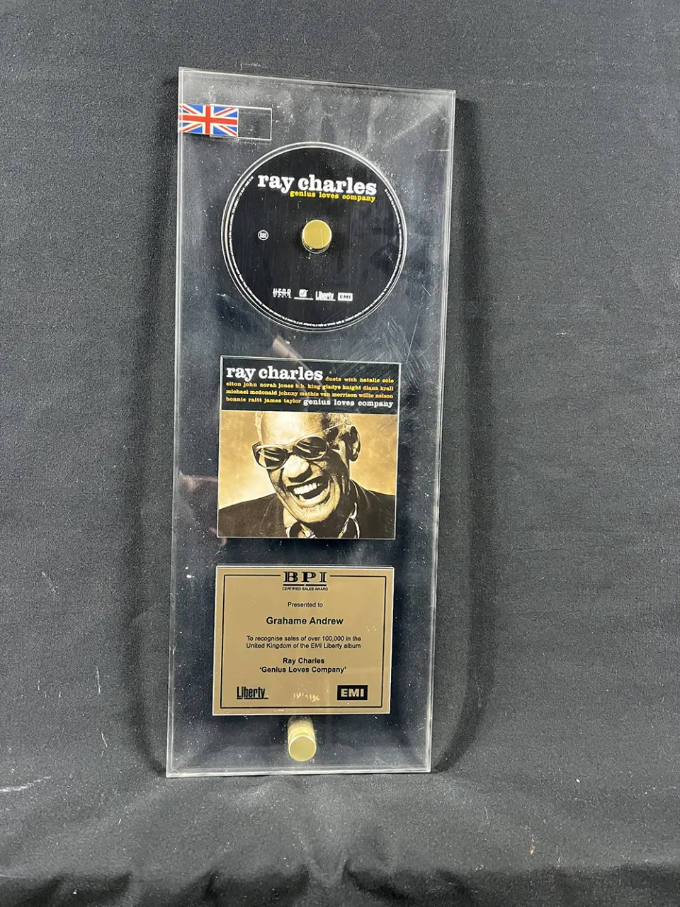 Ray Charles 100,000 CD Sales Award
