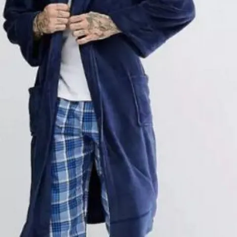 Ben Sherman Navy Fleece Dressing Gown / Tie Front Robe With Pockets XXL £50