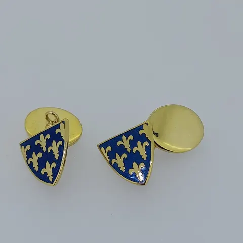 Gold Plated and Enamelled Cuff Links