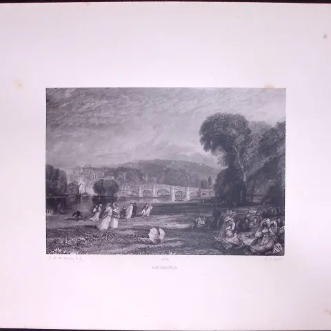 J.M.W Turner Rare “Richmond Bridge London” 1873 Picturesque Views in England-60