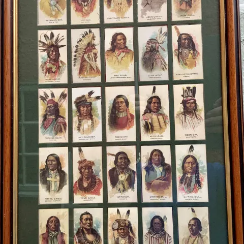 Professionally Framed Allen & Ginter American Indian Chiefs Tobacco 1888 Cards Sitting Bull
