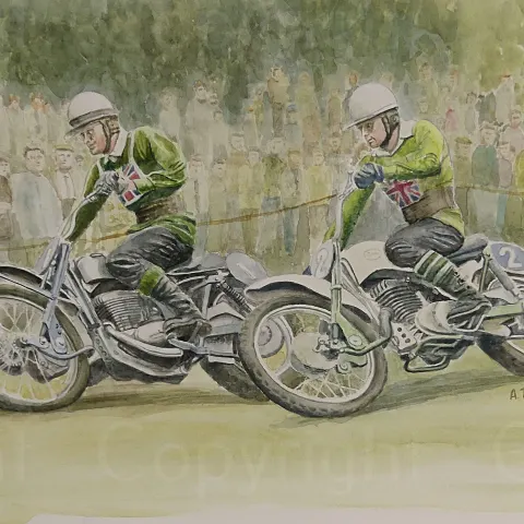 Motorbike legends Greeves MDS v  Greeves Challenger Large Metal Art