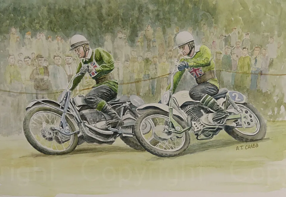 Motorbike legends Greeves MDS v  Greeves Challenger Large Metal Art