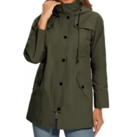 Women's Waterproof Jacket Long Rain Coats Lb12 sku-4021
