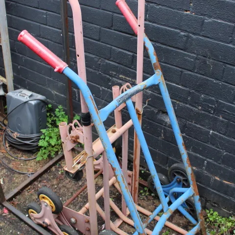 Pair of Old Metal Sack Trucks