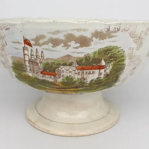 Antique Victoria Glasgow Pottery Footed Punch Bowl