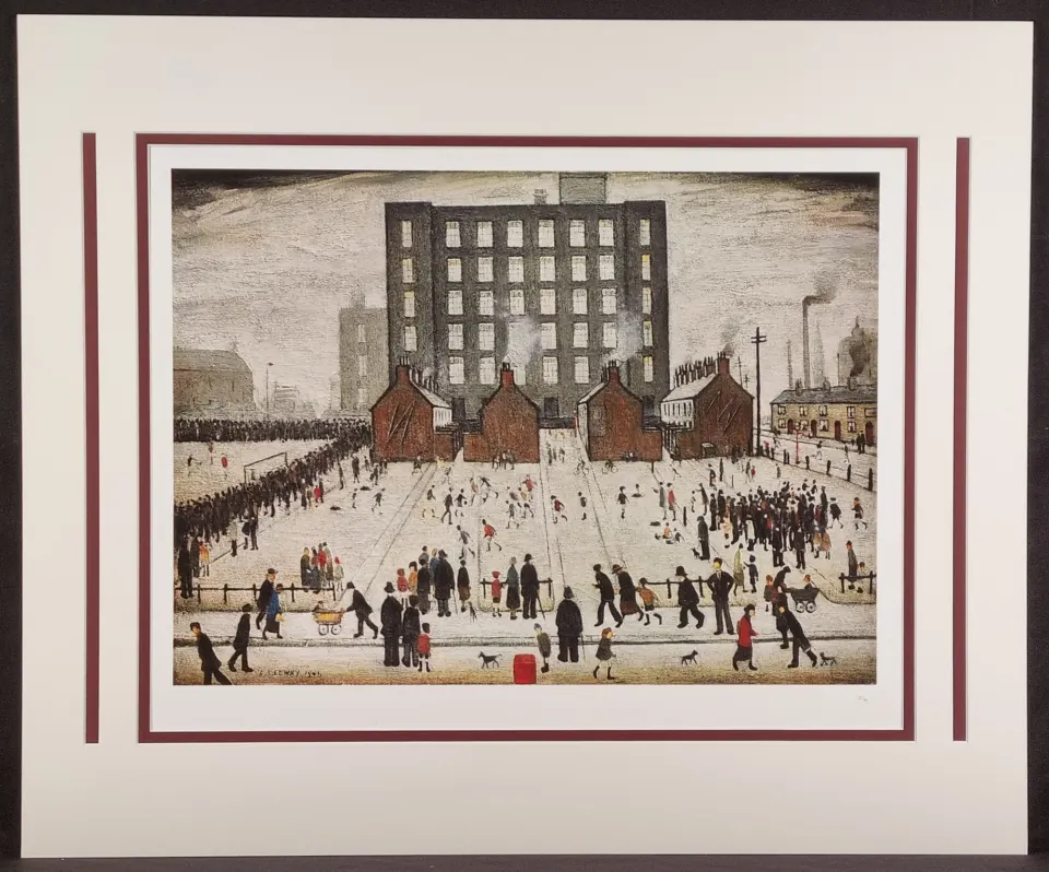 L.S. Lowry Limited Edition "Saturday Afternoon" With Certification.