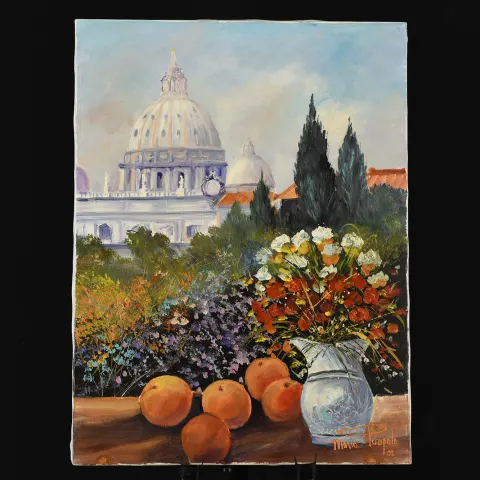 Mario Puopolo Oil On Canvas, Italian Artist