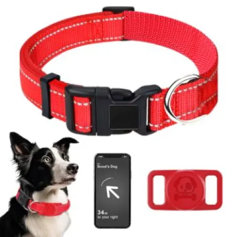 7 x Pet Dog Collars with AirTag Holder Lb21
