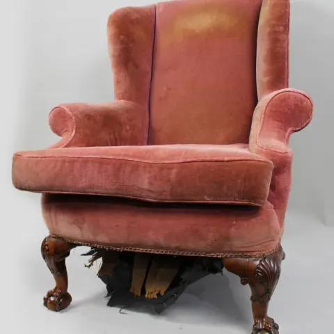 Early 20th c. Ball & Claw Upholstered Armchair