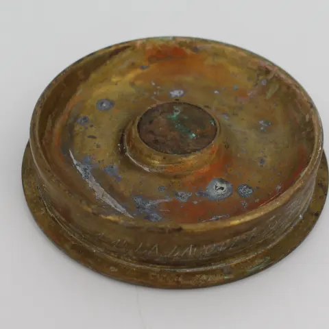 WW1 Coin Inset Bronze Shell Ashtray