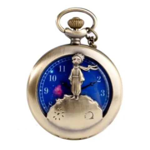 Pocket Watch,Classic The Little Prince Blue Bronze Vintage Quartz L11a