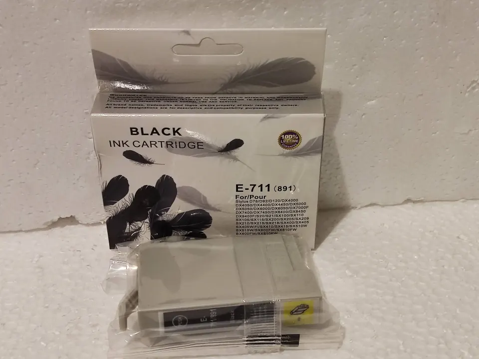 10x E-711/891 Ink Cartridge Replacement For Epson T0711 Black