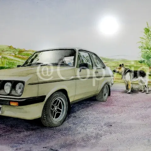 Ford Escort 1980's RS 2000 Nostalgic British Car Metal Wall Art