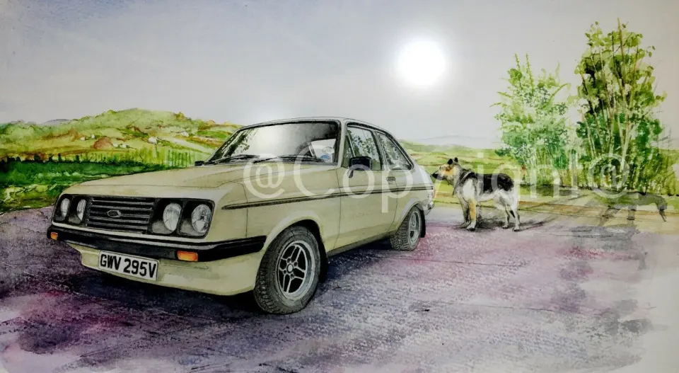 Ford Escort 1980's RS 2000 Nostalgic British Car Metal Wall Art
