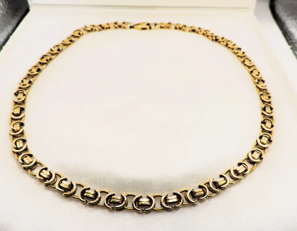 9k Yellow Gold Necklace 37.7 grams circa 1980's Sheffield Hallmark