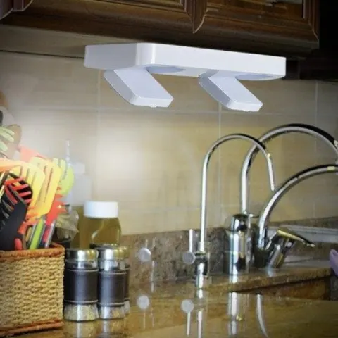 2pks of 2 New Ideaworks Bright Under Cabinet Light with Remote, White