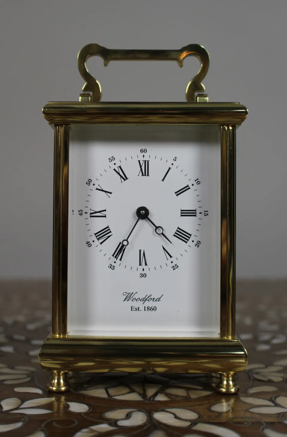 Woodford Brass Carriage Clock, Late 20th Century