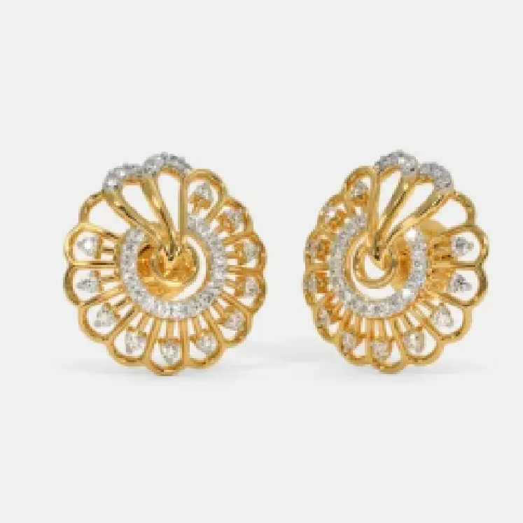 14 K / 585Yellow Gold Diamond Earrings