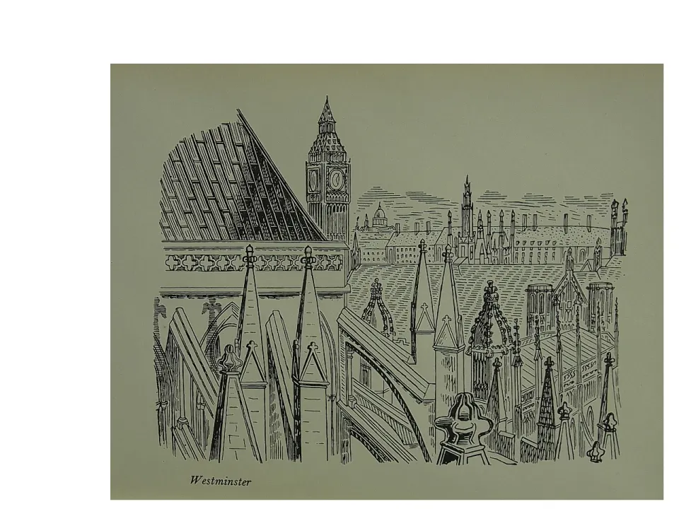 Edward Bawden Original Lithograph - London, Westminster