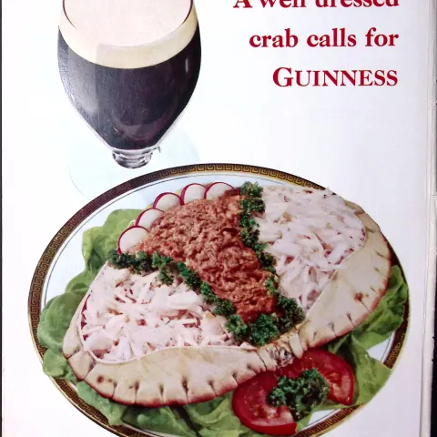 Guinness 66 Years-Old Advert 1959 A Well Dressed Crab G.E.3155-A