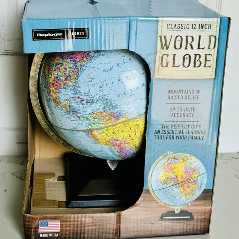 Replogle 12 Inch World Classic Series Globe Raised Textured Map New Sealed Box