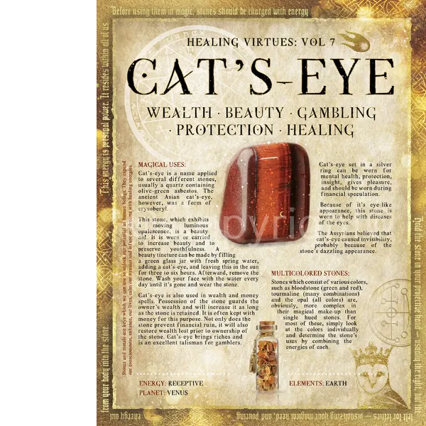 Cats Eye  Crystals Gem Stone Healing Extra Large Designed Metal Wall Art