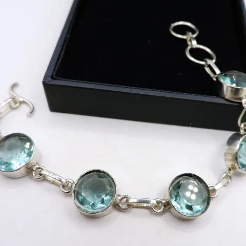 Sterling Silver 30ct Topaz Bracelet