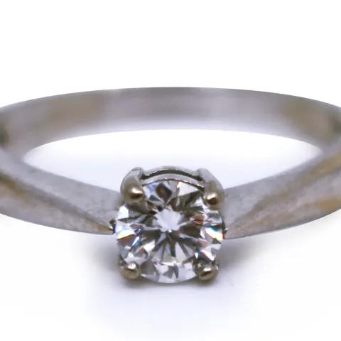 Round Brilliant Cut 0.53 Carat Diamond White Gold Ring