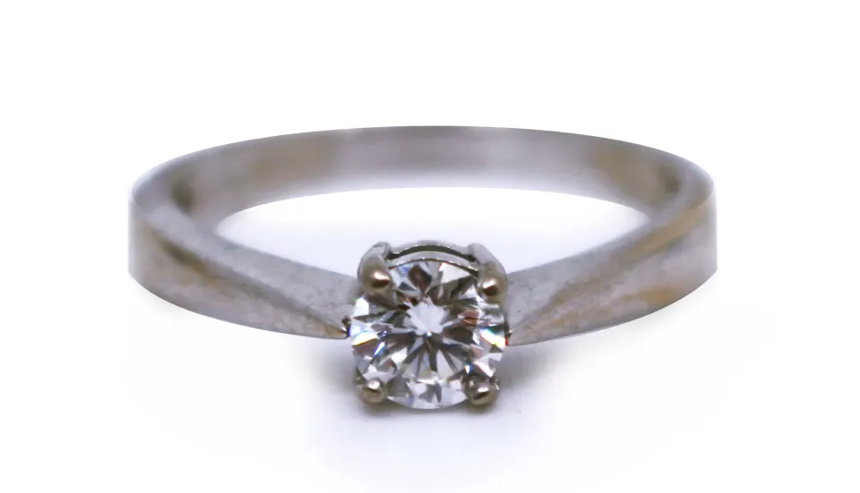 Round Brilliant Cut 0.53 Carat Diamond White Gold Ring
