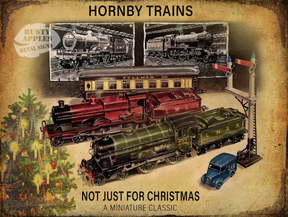 Hornby Train Set "Not Just For Christmas" Nostalgic Metal Wall Art