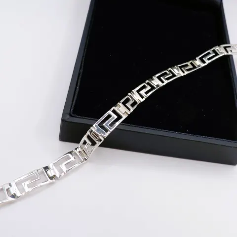 Vintage Sterling Silver Greek Key Bracelet With Gift Box