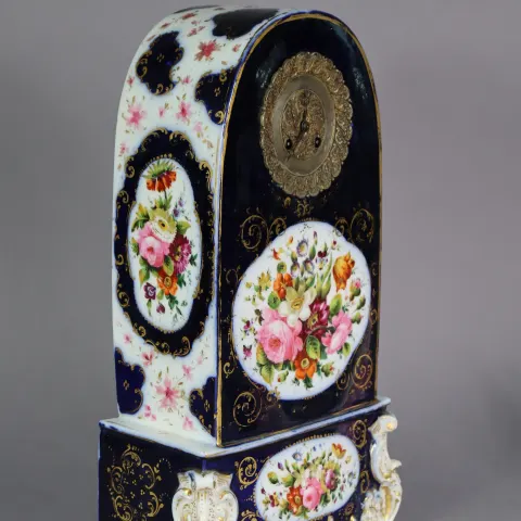 French Mid 19th c. Porcelain Mantel Clock