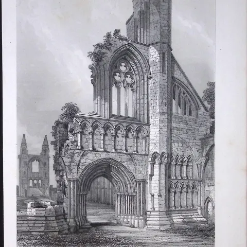 St Andrews Cathedral Scotland Victorian Antique 152 Years-Old Engraving-23