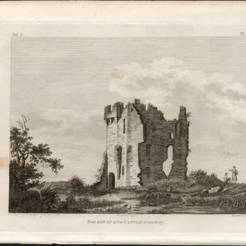Ballinsnave Castle Co Galway Rare 1791 Francis Grose Antique Print.