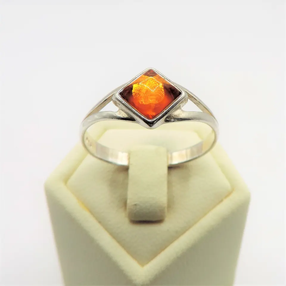 Sterling Silver Honey Calcite Ring New with Gift Pouch