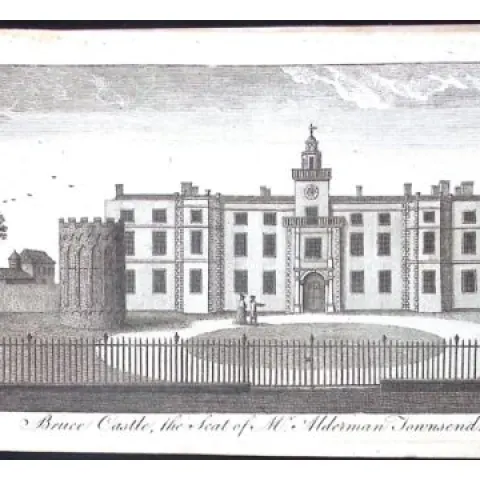 London Tottenham Bruce Castle Rare Georgian Copper Antique 1776 Engraving-111.
