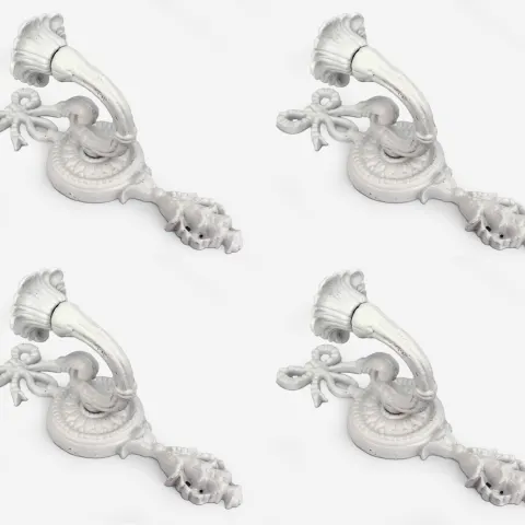Set of 4 Cast Metal Wall Candle Sconces Girandoles
