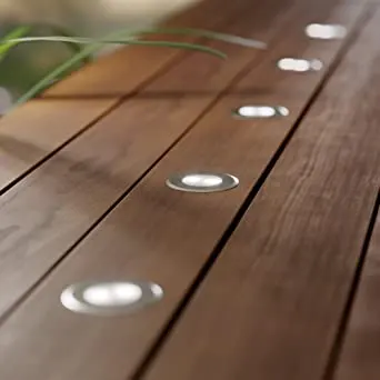 4 x Solar Powered Deck Lights White Stainless Steel Decking lights