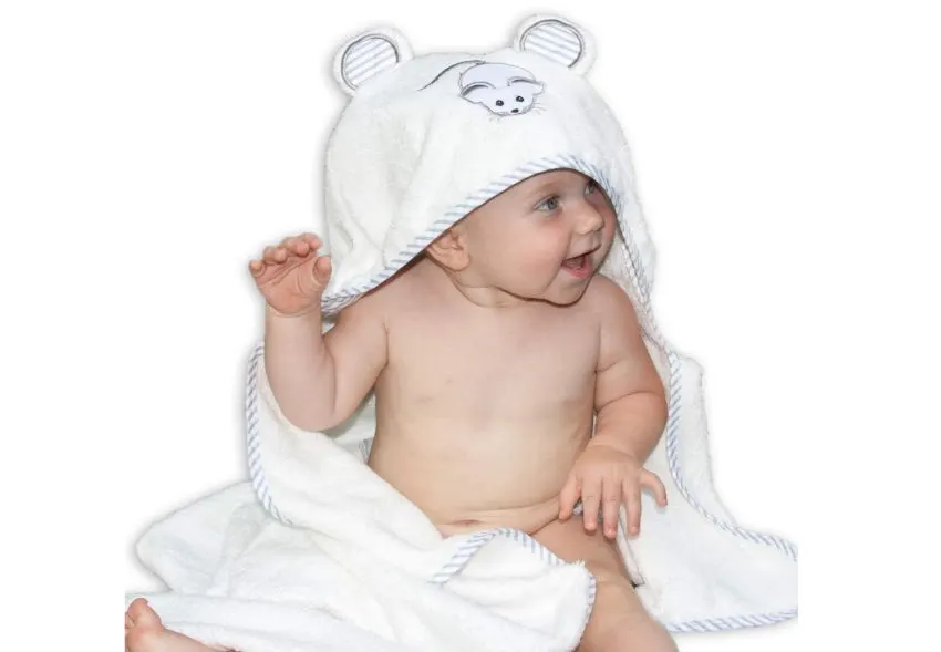 Organic Bamboo Hooded Baby Towel Ultra Soft, Thick & Extra Absorbent Baby Towels With Hood