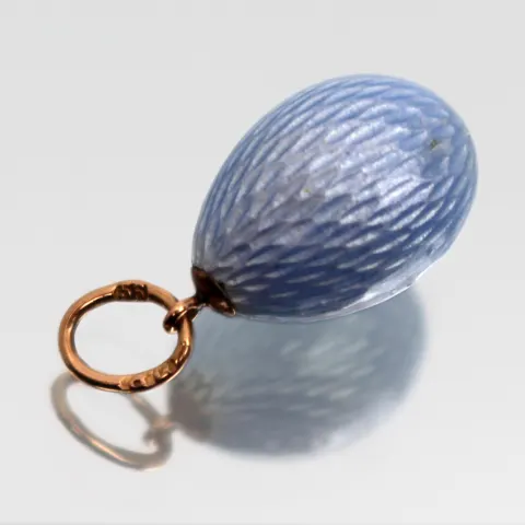 Imperial Russian Guilloché Enamel Egg Pendant, St Petersburg, circa 1896–1908