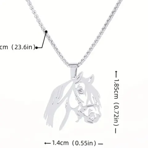 New! Horse Head Pendant Stainless Steel
