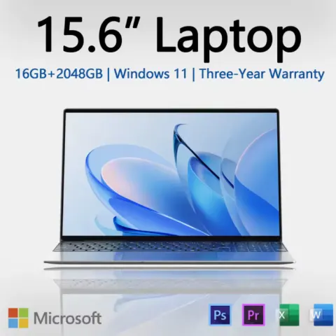 15.6" Laptop 16GB RAM, Intel N3700 Windows 11 Fast, Sleek & Reliable For Work, Study, Entertainment