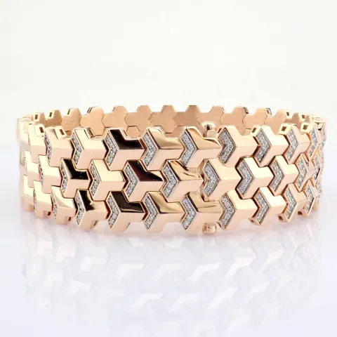 14K rose gold  bracelet detailed with brilliant diamonds