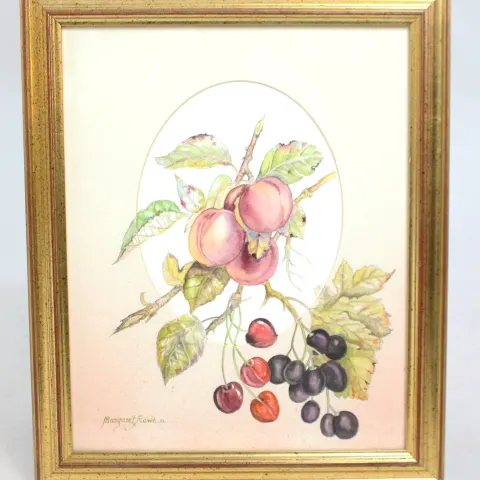 Floral Watercolour Mounted & Set in Gilt Frame
